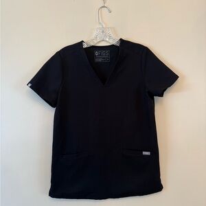Figs Short Sleeve Scrub Top Black Size XS